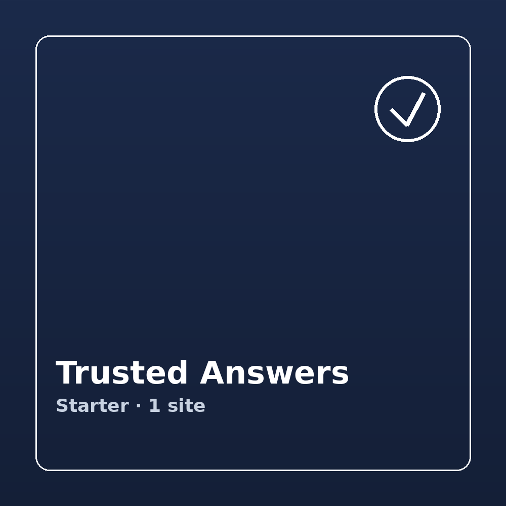 [SUB-TA-START] Trusted Answers Starter - 1 site